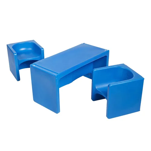 Miniatura 17 de ECR4Kids juego de mesa Tri-Me y silla Cube, muebles multiusos, verde Hunter, 3 piezas Verde cazador