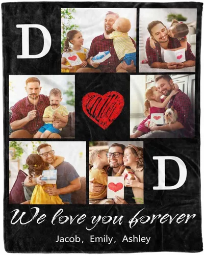 Miniatura 8 de D-Story Manta de hijo, divertidas mantas personalizadas con fotos, regalo para papá, manta de disfraz, regalo para hija, regalos personalizados