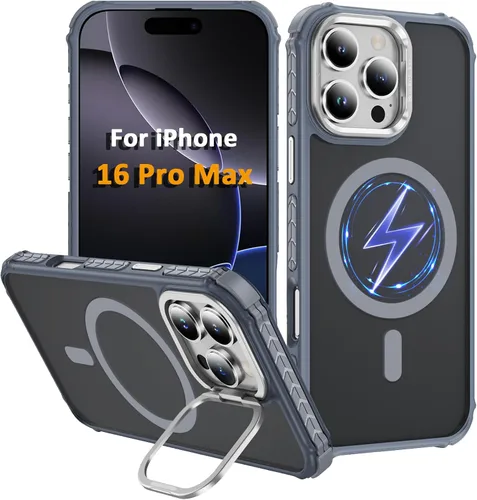 Miniatura 9 de i Phone 13 - Funda para iPhone 14, compatible con carga inalámbrica MagSafe, resistente, a prueba de golpes, soporte ajustable, color rojo mate