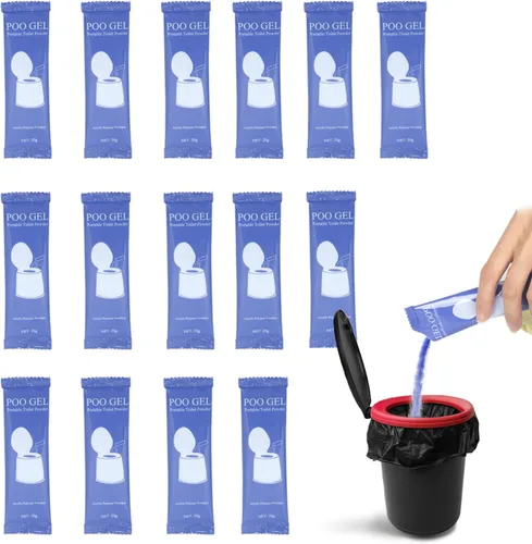 Miniatura 11 de oceanengine Portable Toilet Absorbent Gel, Portable Toilet Powder Poo Urine Powder for Camping Outdoor Hiking 25 paquetes