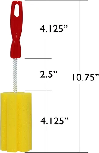 Miniatura 4 de Kitchen Crop Cepillo de limpieza para tarros de conserva, amarillo brillante con rojo