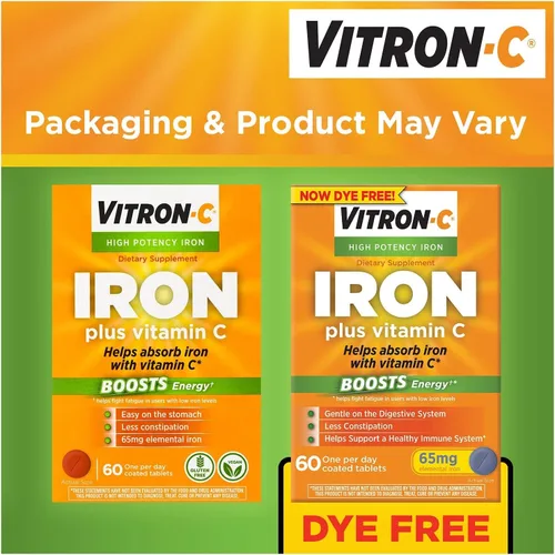 Miniatura 3 de Vitron-C Suplemento de hierro Plus tabletas recubiertas de vitamina C 60 unidades (paquete de 4)