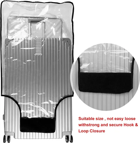 Miniatura 6 de Funda protectora de equipaje de PVC transparente de 20, 24, 28, 30 pulgadas, funda de equipaje con ruedas (20 pulgadas), Claro