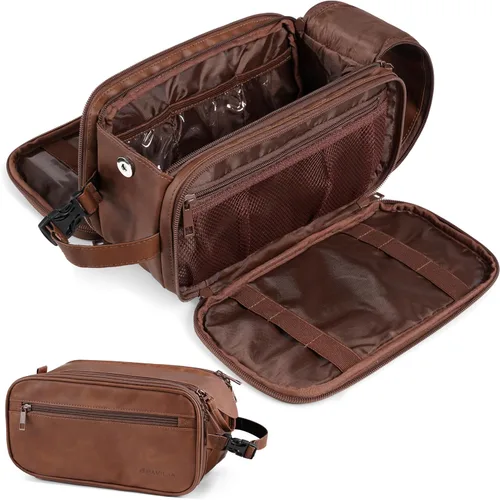 Miniatura 11 de PAVILIA Neceser para hombres y mujeres, bolsa de viaje, estuche organizador de artículos de tocador, artículos esenciales de viaje, kit de afeitado