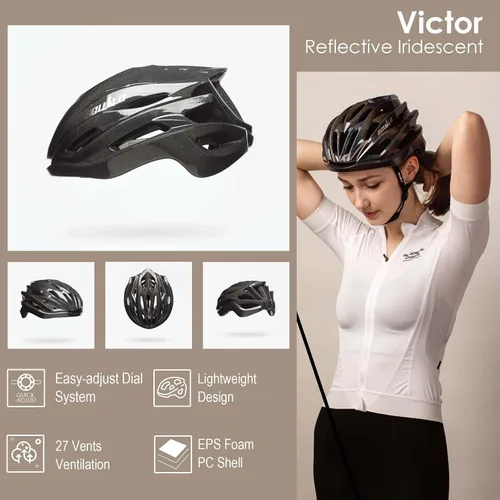 Miniatura 4 de SQUALO Victor - Casco de bicicleta para hombres y mujeres, casco de bicicleta con esfera de ajuste unisex para adultos, casco de ciclismo