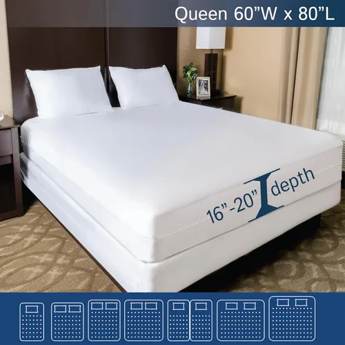 Miniatura 2 de Protector de Colchón Queen Contra Chinches Impermeable con Cremallera - Bolsillo Profundo que se Adapta hasta 20" de Profundidad - Funda