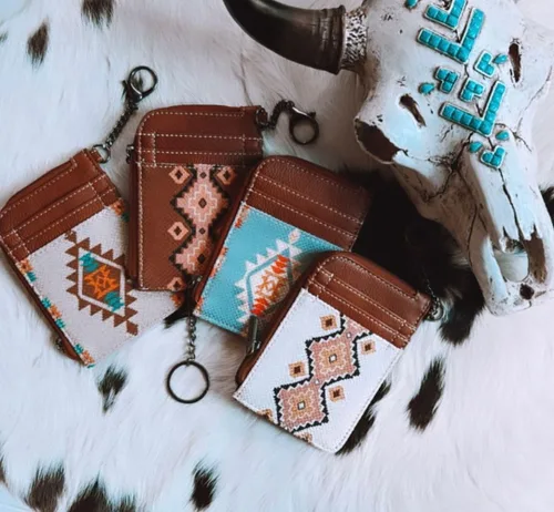 Miniatura 2 de Montana West Wrangler - Cartera para tarjetas de crédito azteca bohemia para mujer