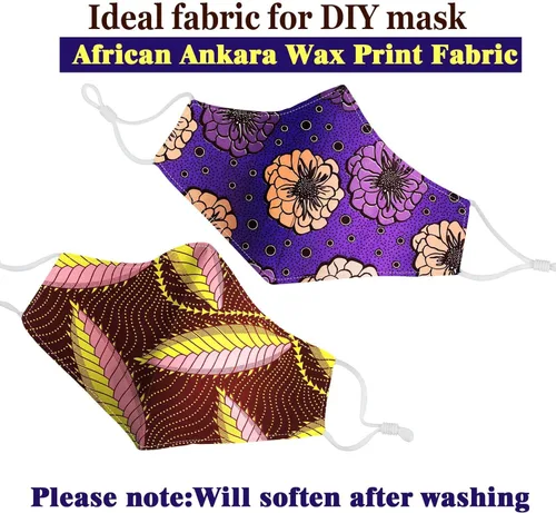 Miniatura 3 de 12 piezas de tela africana con estampado africano de tela africana por yarda para coser cubrir la cara, proyectos de manualidades y trabajos