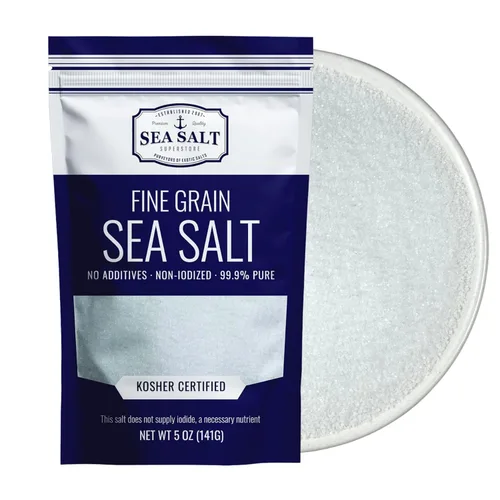 Miniatura 9 de Sal de mar de grano fino para hornear, sal de mesa pura no yodada de Baja de reemplazo, rica en minerales para cocinar, bolsa de 14 onzas