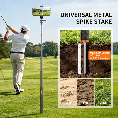 Miniatura 3 de VRIG 63" Invisible Selfie Stick for Insta360 X5/ X4/ X3/ Osmo 360/ AKASO 360/ Xtra 360 Camera, TP-36 Telescopic Extension Pole with GoPro Adapter &