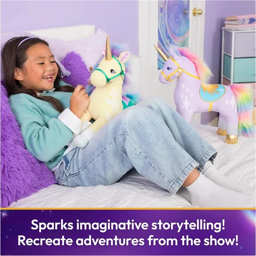 Miniatura 7 de Unicorn Academy Peluche Oficial de Leaf, Animal de Peluche de Unicornio, Juguetes para Niñas de 1 Año en Adelante, Amarillo, 15