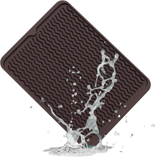 Miniatura 52 de ZLR 2 bandejas de silicona para fregadero (6 x 12 pulgadas/6.024 x 12.008 in) - Soporte estrecho para esponja para encimera de cocina - Tapete Negro