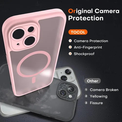 Miniatura 200 de TOCOL Funda para iPhone 11, compatible con Magsafe, protección completa de cámara, imanes integrados, protección contra caídas, funda translúcida