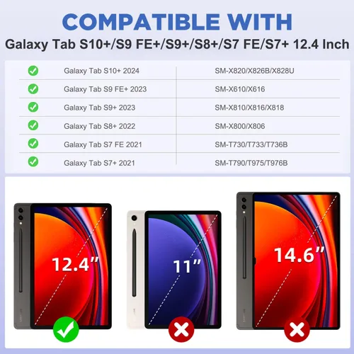 Miniatura 2 de MoKo Paquete de 1 protector de pantalla para Samsung Galaxy Tab S10 Plus de 12.4 pulgadas 2024/S9 FE Plus 5G/Tab S9 Plus/Tab S7 FE 5G/Tab S8 Plus