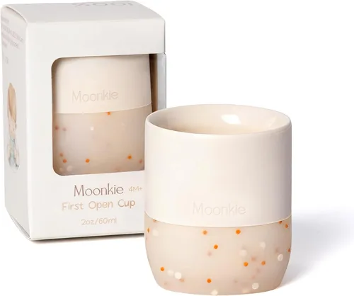 Miniatura 16 de Moonkie Tazas de silicona para bebés de 4 meses en adelante Pequeñas tazas de entrenamiento abiertas para bebés con confeti espolvoreado