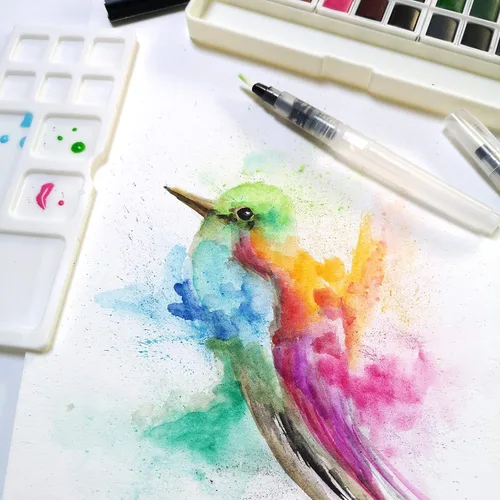 Miniatura 3 de Vaessen Creative Florence Aquarellpapier A5 en Weiß, aus 10.58 oz/m² Glatte Papier, 100 Blatt für Aquarellmalerei, Handlettering und Brush