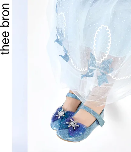 Miniatura 8 de THEE BRON Zapatos de vestir para niñas pequeñas, zapatos planos de ballet Mary Jane, zapatos de fiesta de princesa