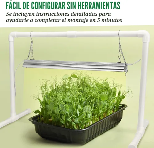 Miniatura 5 de SOLIGT Luces de Cultivo para Inicio de Semillas, Luces de Crecimiento LED de Espectro Completo de 2 Pies con 4 Niveles de Brillo y Temporizador