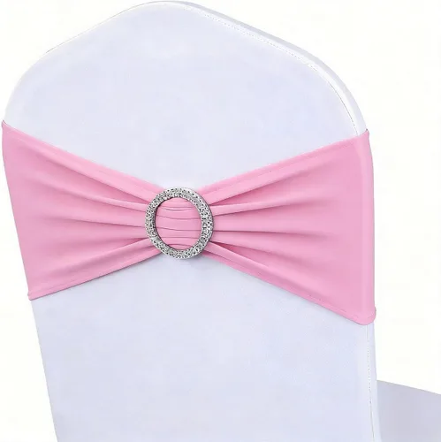 Miniatura 10 de Paquete de 50 bandas para sillas color verde salvia, bandas elásticas para sillas deslizantes, lazos para bodas, fiestas, baby shower, eventos