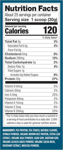 Miniatura 11 de Vega Proteína premium + superverdes, vainilla cremosa – 0.71 oz de proteína vegana, sin lácteos y gluten, 26.9 oz (25 porciones)