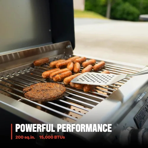 Miniatura 9 de Parrilla portátil de gas propano de 2 quemadores Clearview® Monument Grills para cocinar al aire libre, dos quemadores de 15,000 BTU, acero