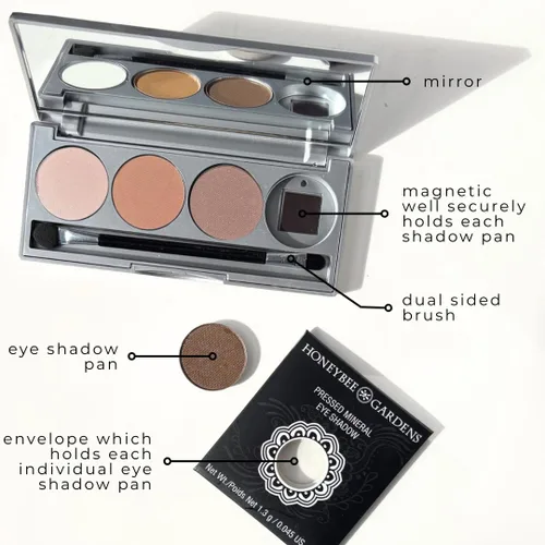 Miniatura 5 de Honeybee Gardens Paleta de sombras de ojos Skinny Dp, 4 tonos altamente pigmentados, acabado de lujo de larga duración, vegano, sin crueldad, sin