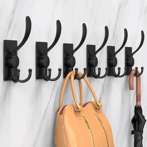 Miniatura 21 de PMMASTO Ganchos autoadhesivos para toallas, ganchos adhesivos resistentes para colgar abrigos de pared para colgar – Ganchos de ducha