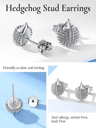 Miniatura 4 de Aretes de plata 925 con diseño de cerdooso pandaperrogato, joyería de ley sólida "Kiss me Hug Me" 3D gatito, Plata de ley