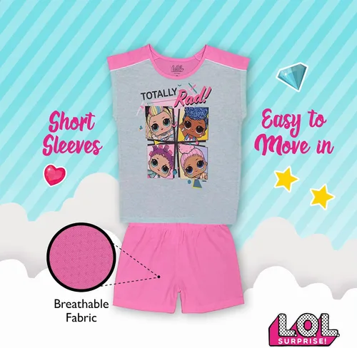 Miniatura 5 de L.O.L. Surprise! Conjunto de pijama de 3 piezas para niña, suave y lindo para niñas