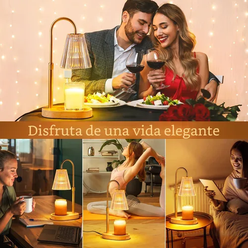 Miniatura 7 de Lámpara calentadora de velas con temporizador, velas eléctricas, calentadores de cera, lámparas de vidrio para tarros, quemador, altura ajustable