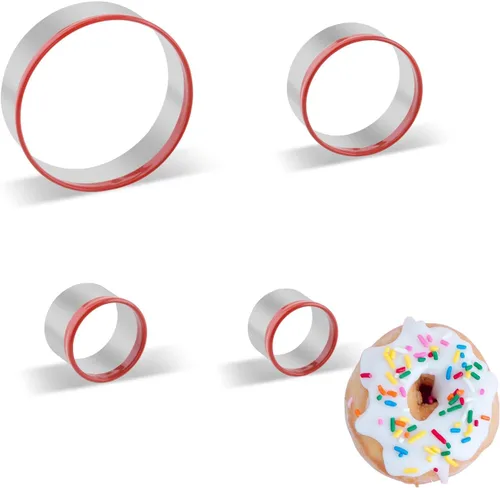 Miniatura 2 de Juego de 4 cortadores de galletas redondos, cortador de galletas de círculo pequeño, tamaño 1 pulgada, 1.4 pulgadas, 2 pulgadas, 3 pulgadas, juego