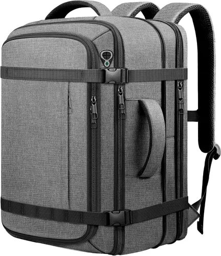Miniatura 11 de Ample Space Mochila de viaje con garantía de por vida, mochila de mano expandible con puerto de acceso por cable, se adapta a portátiles de 17.3