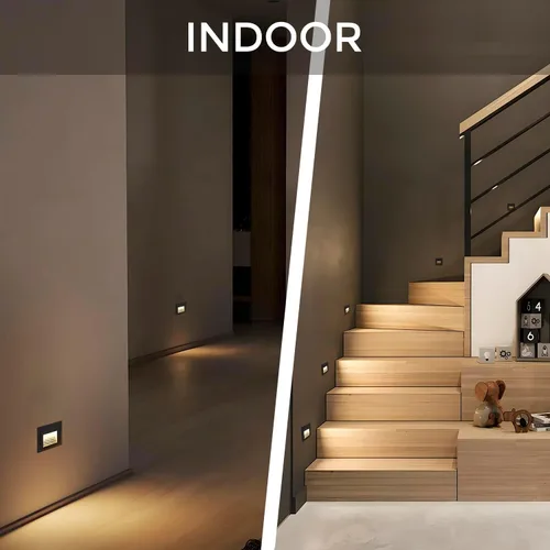 Miniatura 5 de Arotelicht Luces LED para escalones de 120 V para interiores y exteriores, 3000 K, luces de pared empotrables impermeables para terraza, escalera