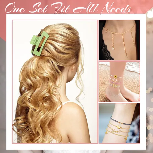 Miniatura 7 de 49 pulseras de amistad con ondas de surfista, gargantilla en capas, accesorios de clip cuadrado para el cabello para mujer
