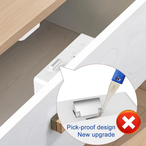 Miniatura 4 de eLinkSmart - Cerradura de gabinete oculta para cajón con tarjeta RFID NFC para niños, puerta de armario de seguridad, cocina, despensa, muebles