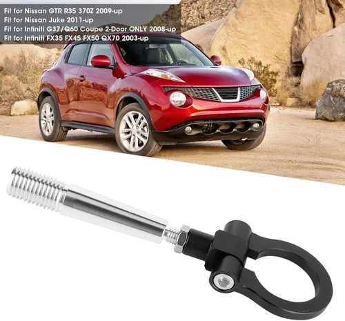 Miniatura 2 de Gancho de remolque, gancho de remolque para JDM con tornillo para pista de carreras, anillo de remolque para GTR R35 370Z 2009 en adelante para Juke