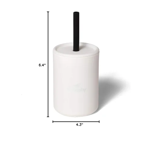 Miniatura 9 de Avanchy 6 onzas Mini pequeño vaso de silicona blanco – taza para bebé, juego de platos para bebés, juego de platos para bebés, platos para primeros
