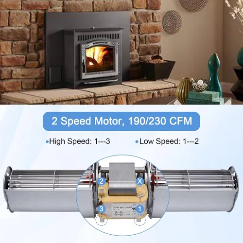 Miniatura 4 de 1-00-29145 Ventilador de soplador de convección para Harman XXV, XXV TC, P35i, Accentra Cast FS Pellet Stove, 3-21-29045 Ventilador de ventilador