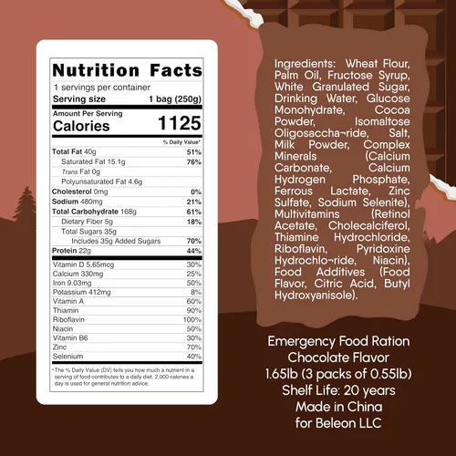 Miniatura 2 de Suministro de alimentos de emergencia - Ración de supervivencia de chocolate - 20 años de vida útil - 3 días