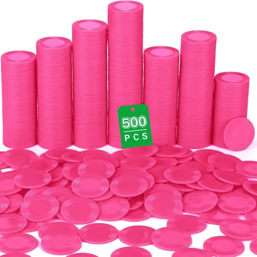 Miniatura 11 de Leitee 500 fichas de póquer de plástico blanco a granel de 1.5 pulgadas, mini fichas de bingo de 1.5 pulgadas, marcadores de fichas en blanco