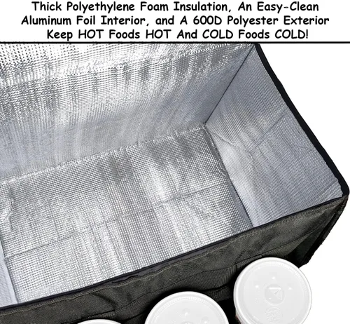 Miniatura 6 de FRESHIE Bolsa térmica para entrega de alimentos con portavasos/bebidas Premium, para Doordash, Uber Eats, Grubhub, bolsa de pizza, catering