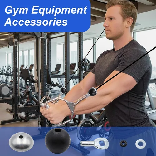 Miniatura 5 de J Bryant Kit de accesorios de cable de 0.197 in para sistemas de poleas de gimnasio, tapones de bola de acero, ojales y conectores para reparación