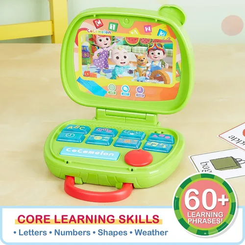 Miniatura 5 de CoComelon Just Play - Juguete para computadora portátil para niños, luces, sonidos y música, fomenta el reconocimiento de letras, números, formas