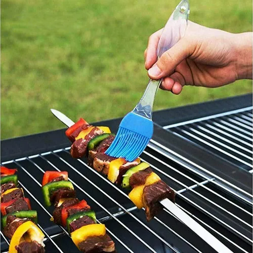 Miniatura 7 de Paquete de 12 pinchos Kabob 22 pulgadas, pinchos de barbacoa de acero inoxidable, resistentes, grandes, reutilizables con asa de madera