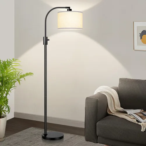 [Actualizada] Lámpara de pie negra regulable, bombilla LED Edison de 1200 lúmenes incluida, lámpara de pie de arco para sala de estar, lámparas de
