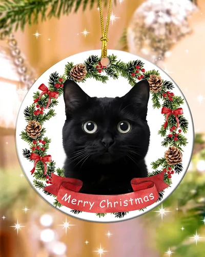 Miniatura 4 de Adorno de gato negro para árbol de Navidad, regalos para amantes de los gatos para mujeres, Keepasake, adornos de Navidad en liquidación