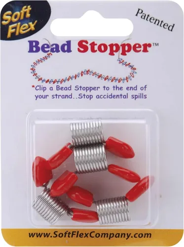 Miniatura 6 de Soft Flex Tapones de cuentas – Paquete de cuatro con asas rojas – Tope de cuentas para hacer joyas