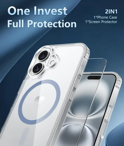 Miniatura 1201 de FNTCASE Funda para iPhone 13 Pro-Max: Fundas magnéticas transparentes compatibles con Magsafe Slim anti amarillamiento protección contra caídas