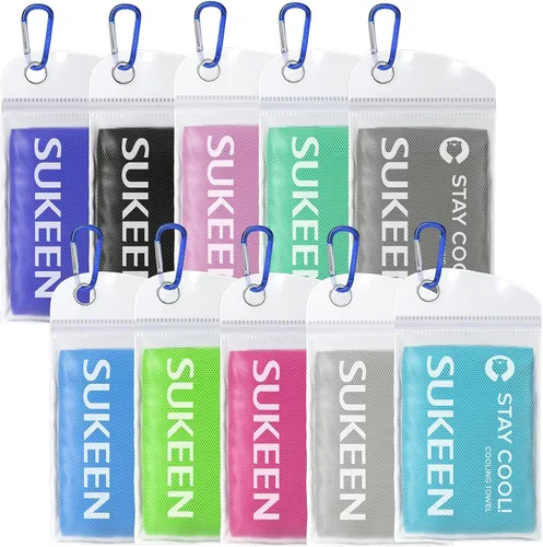 Miniatura 15 de Sukeen Paquete de 8 toallas de enfriamiento (40 x 12 pulgadas), envolturas refrescantes para el cuello, toalla de hielo para climas cálidos, toalla