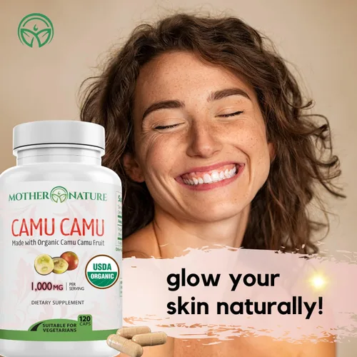 Miniatura 6 de Cápsulas Mother Nature Organics Camu Berry – Repleto de vitamina C natural y antioxidantes crudos – Refuerzo inmunológico y antienvejecimiento